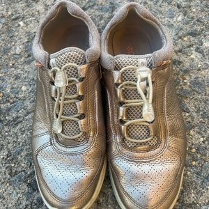 ECCO METALLIC GOLD SLIP ON SNEAKERS SHOES SZ US 9